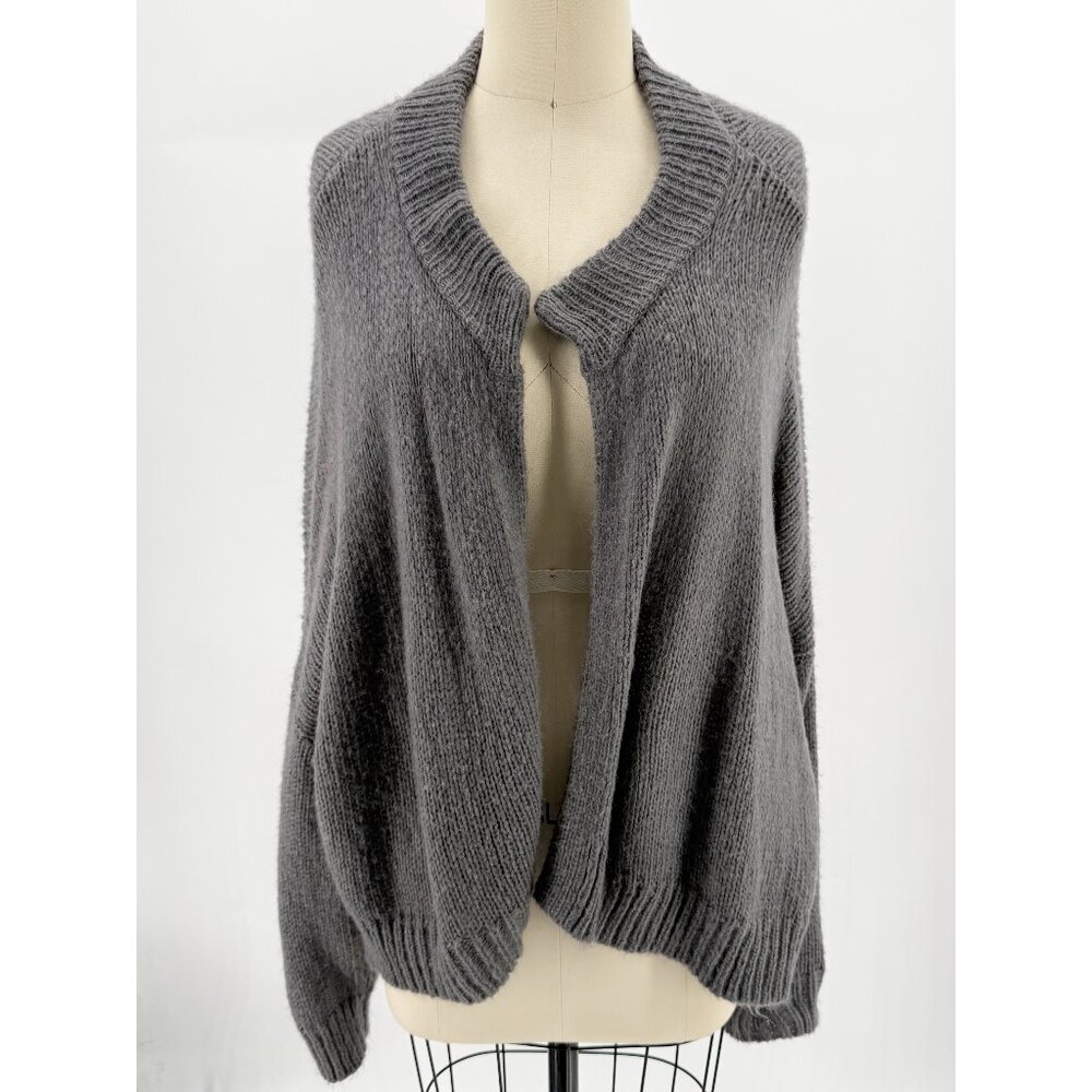 WOODEN SHIPS Paola Buendia Cardigan Sweater Open Front Dolman Mohair Wool Blend